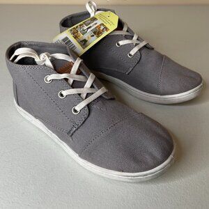 Toms Youth Paseo Mid Grey Canvas Sneakers Size 4.5